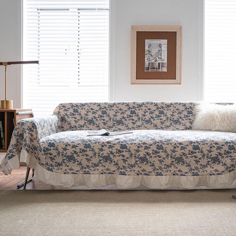 Luokete Green Pinecone Ruffle Sofa Cover
