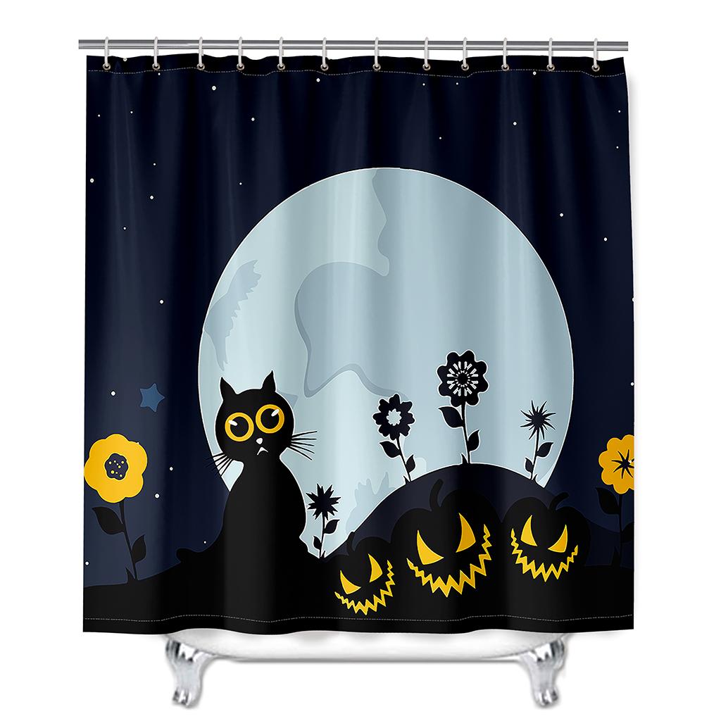 

Happy Halloween Animated Pumpkin Ready-made Lightweight Window Panel Blinds Drapes For Bedroom Kids Living Room Bathroom Kicthen Door Hall W50 X H130(CM)X2&Hook
