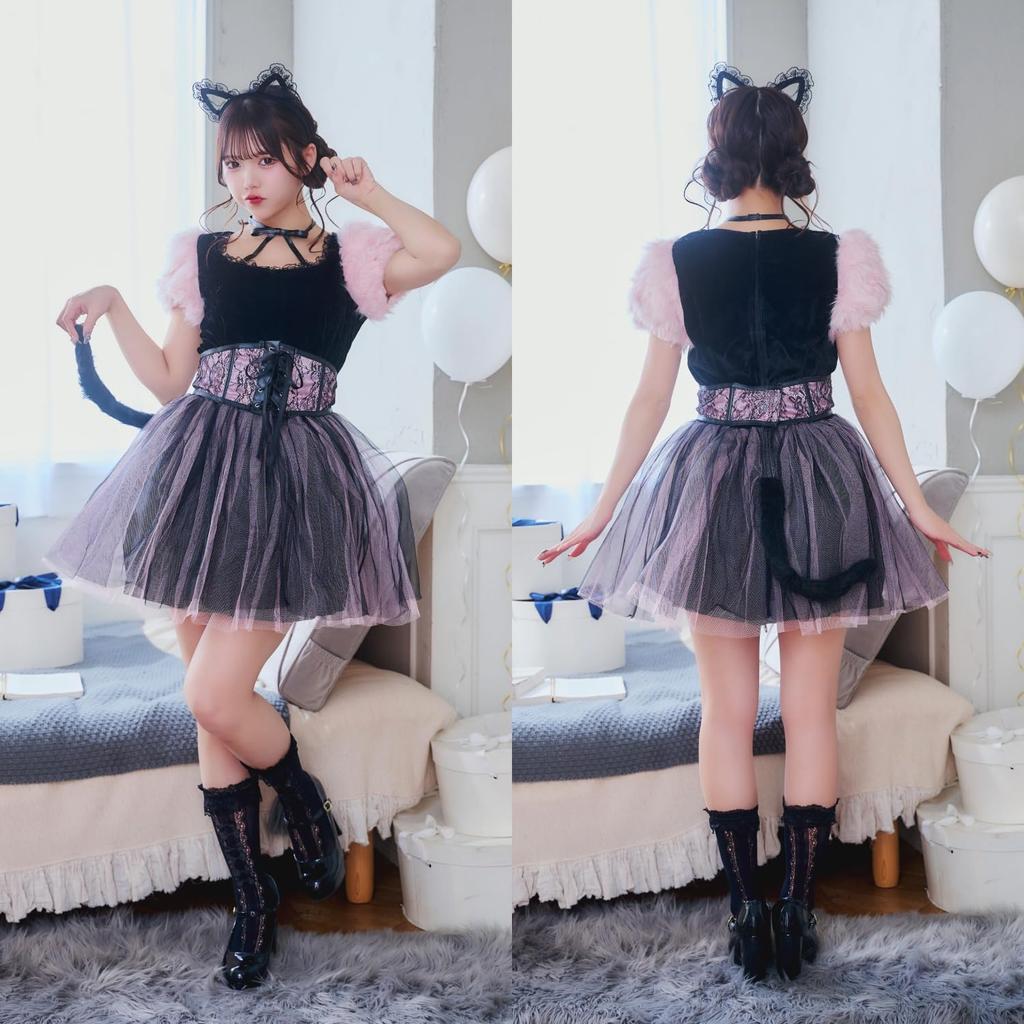 Clearstone Coquettish Girly Cosplay Halloween Strawberry Cat Women's M Pink