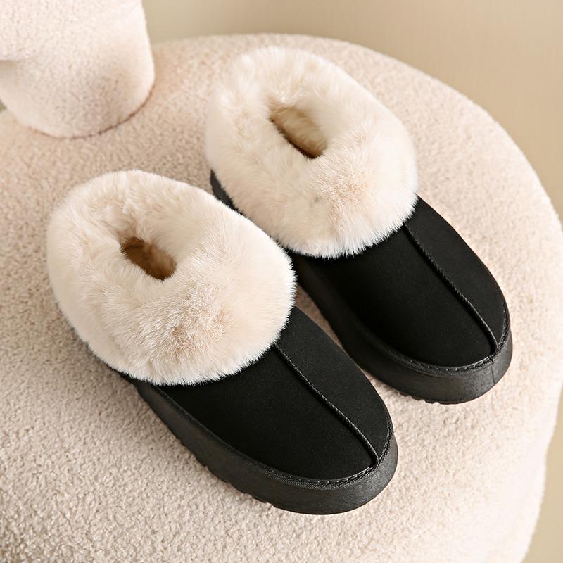 Winter New Cotton Shoes Fashionable and Simple Short Women's Boots Thickened One-pedal Flat-bottomed Snow Boots Women