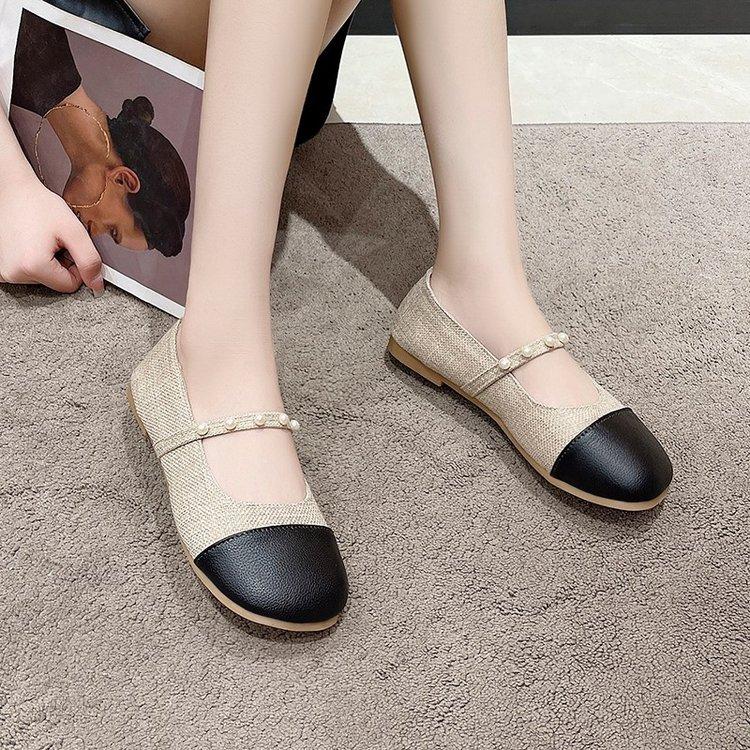 Women's Shoes Summer New Small Fragrant Style Square Head Color Matching Thick Heel Empty Women's Retro Mary Jane Shoes