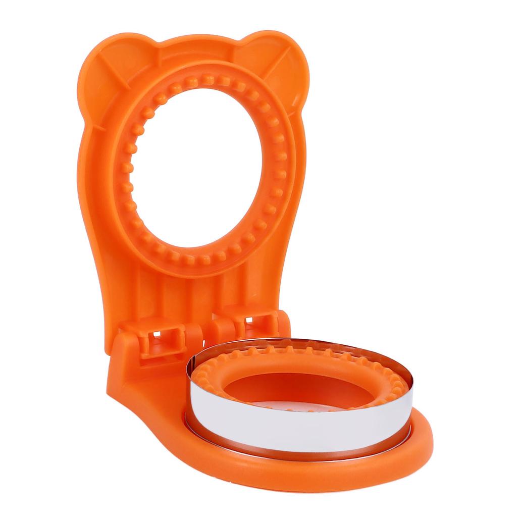 Sandwich Cutter Mold Manual Cake Bread Cutter Sealer Tool Round for Kitchen Cooking Orange