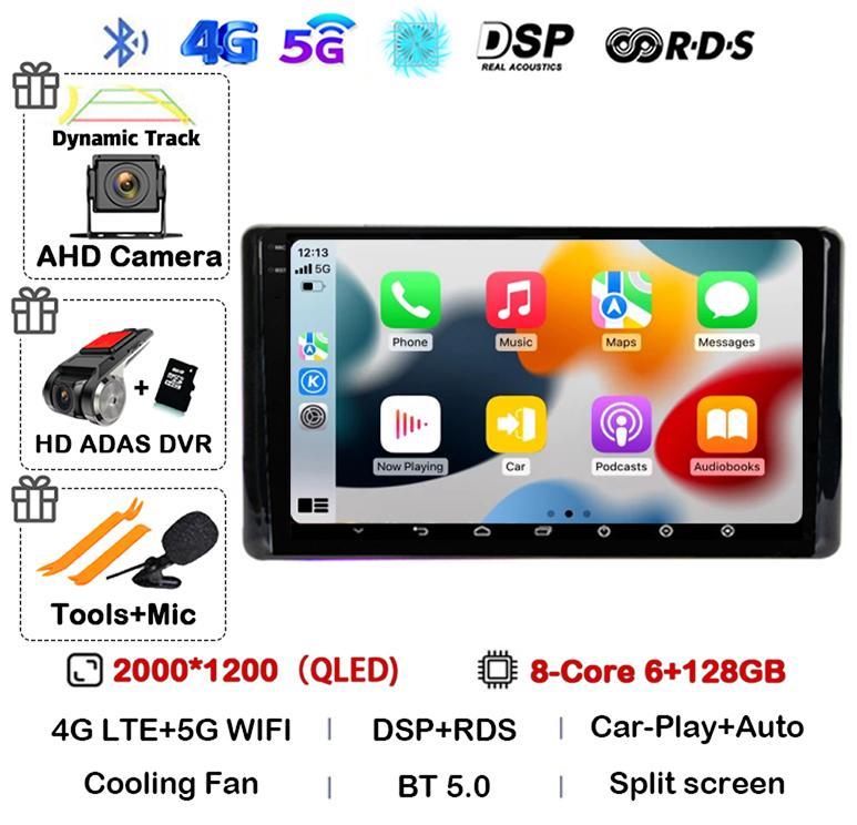 Android 14 CarPlay Auto WIFI+4G Car Radio For Toyota Raize 2020 2021 2022 Multimedia Video Player Stereo DSP GPS 360 Camera QLED