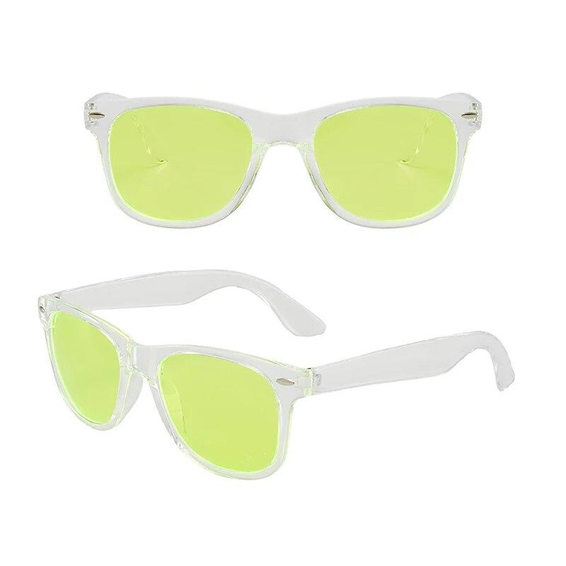 New Clear Sunglasses Women Men Transparent Frame Night Vision Sun Glasses Mirror Reflective Glasses UV400 Eye Wear