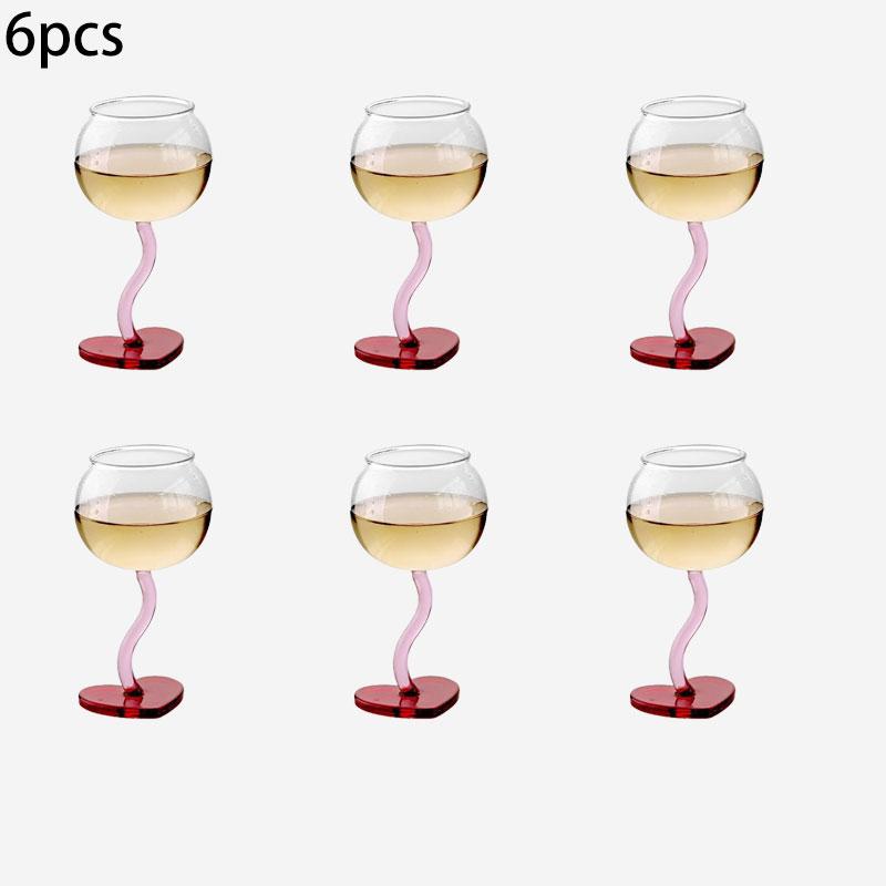 Heart-Shaped Wine Glasses Set of 4 White/Red Wine Goblets for Home Use Creative High-Aesthetic Design Ideal for Daily Drinking A