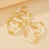 Set da 6 Pezzi Semplice Braccialetto con Perle Finte Rotonde per Donne Elegante Colore Oro Bianco Set di Braccialetti Fatti a Mano Gioielli Impermeabili