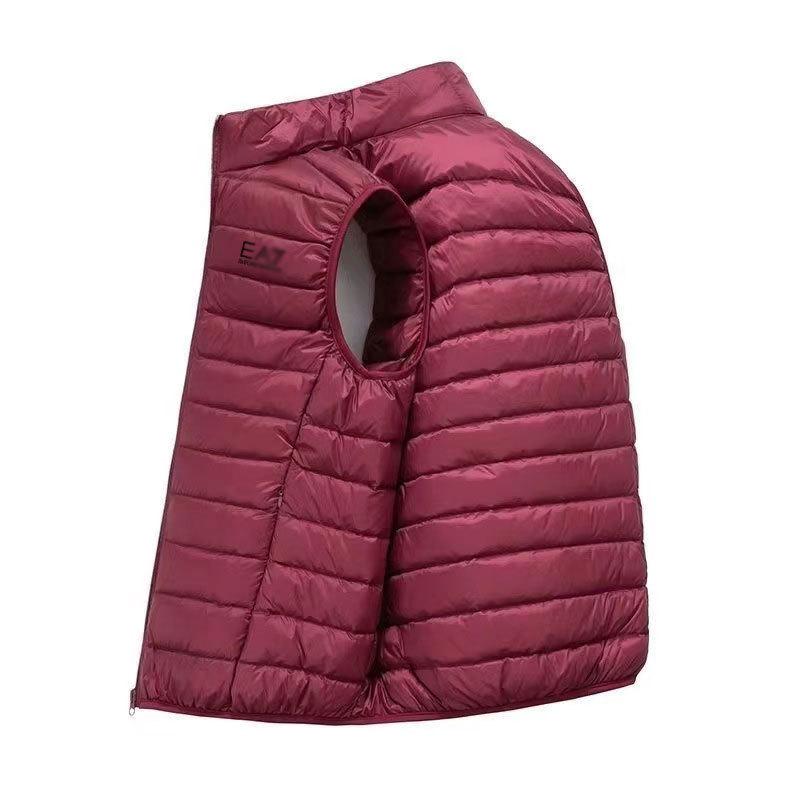 Herren EU-Größe Color Block Kapuzen-Baumwollweste - Herbst/Winter 2024 Mode