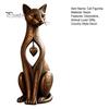 Country Style Decor Vintage Distressed Cat Figurine, Rustic Animal Statue for Desk Shelf Home Modern Simple Accents Decor, Handcrafted Retro Ornament,