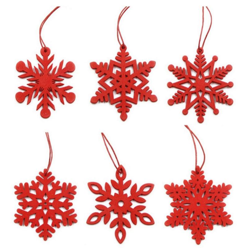 6pcs Christmas Wooden  Pendants Ornaments For Xmas Tree Ornaments Christmas Party Decorations Kids