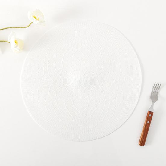Woven Round Placemat Heat-Resistant Non-Slip Table Mat Elegant Dinner Plate Mat for Home Restaurant Party Dining