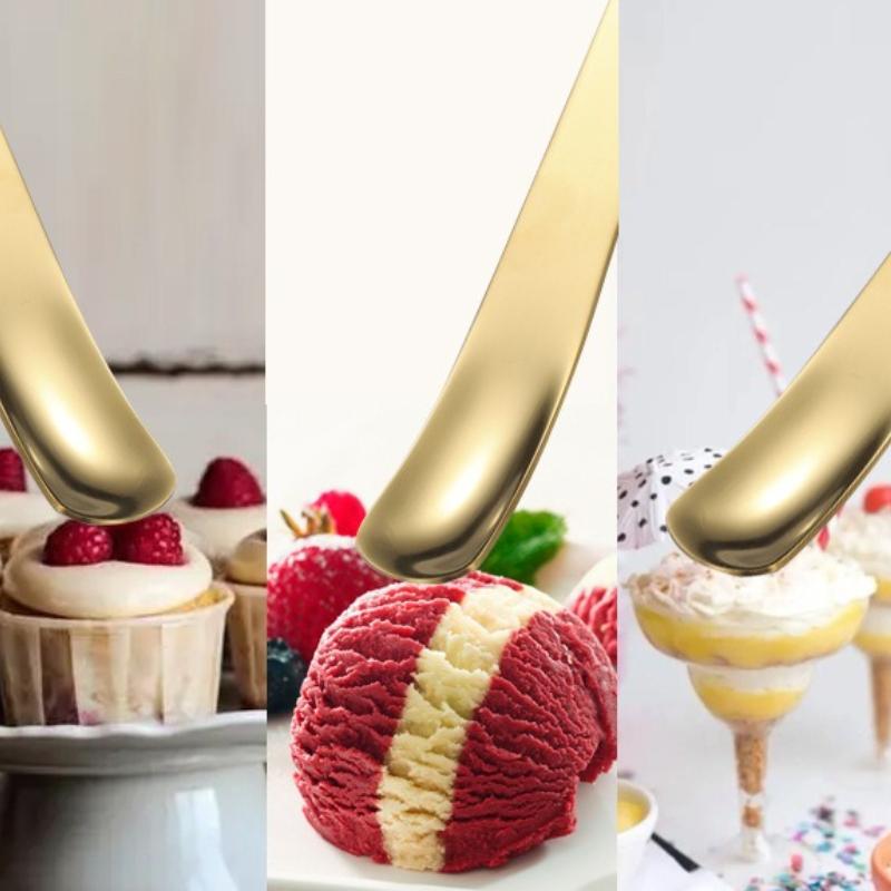 1PCS Flat Coffee Spoon Stainless Steel Coffee Stirrers Tea Spoons Ice Cream Cake Dessert Spoon Bar Kitchen Tableware