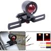 DREAMIZER 12V Black Motorcycle Tail Light Brake Stop Running Light Lamp with License Plate Holder Compatible With Bobber Chopper Cafe Racer