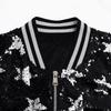 Women's Jacket Autumn Sequin Decorated Stars Silver Embellished Zip Jacket