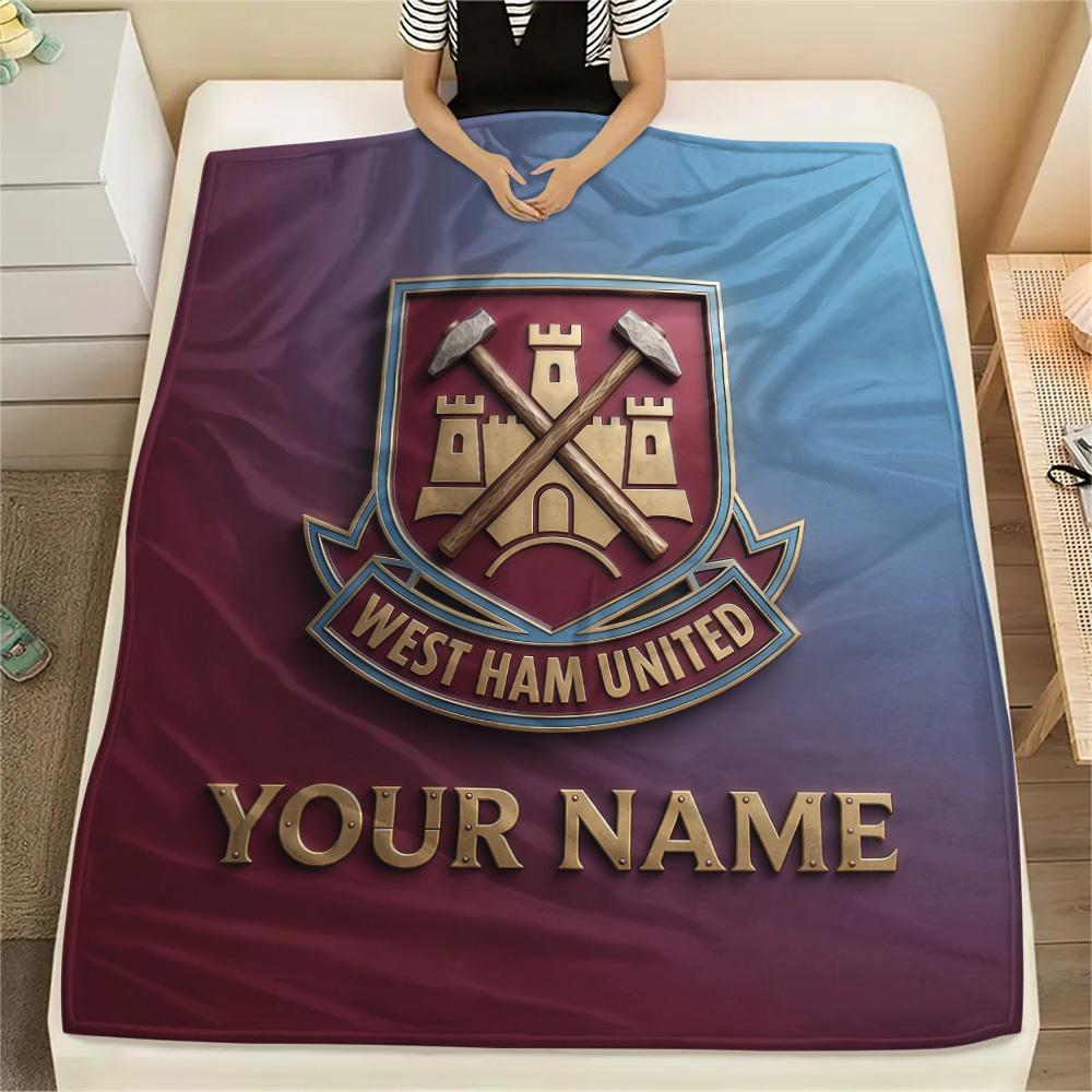 Benutzerdefinierte West Ham United Flanelldecke, Hohe Qualität, Bequem für alle Jahreszeiten, Heimdekoration, Wärme und Komfort