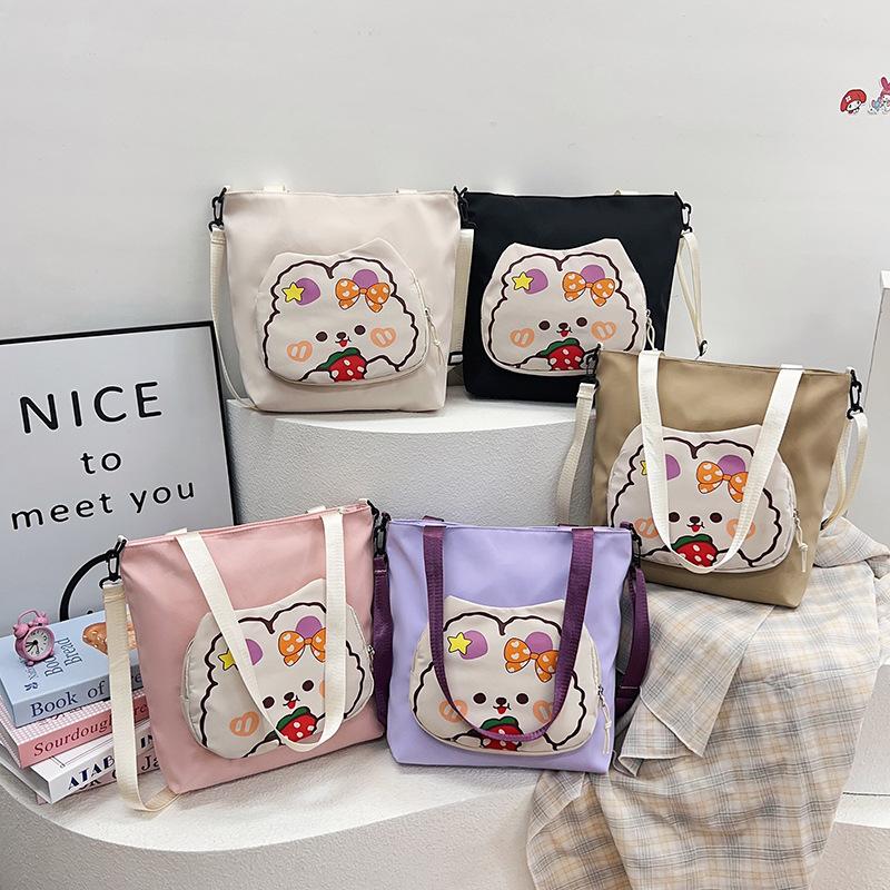 Lightweight Versatile Tote Bag Girl Personality Cute Printed Student Shoulder Bag Large Capacity Crossbody Tote Bag