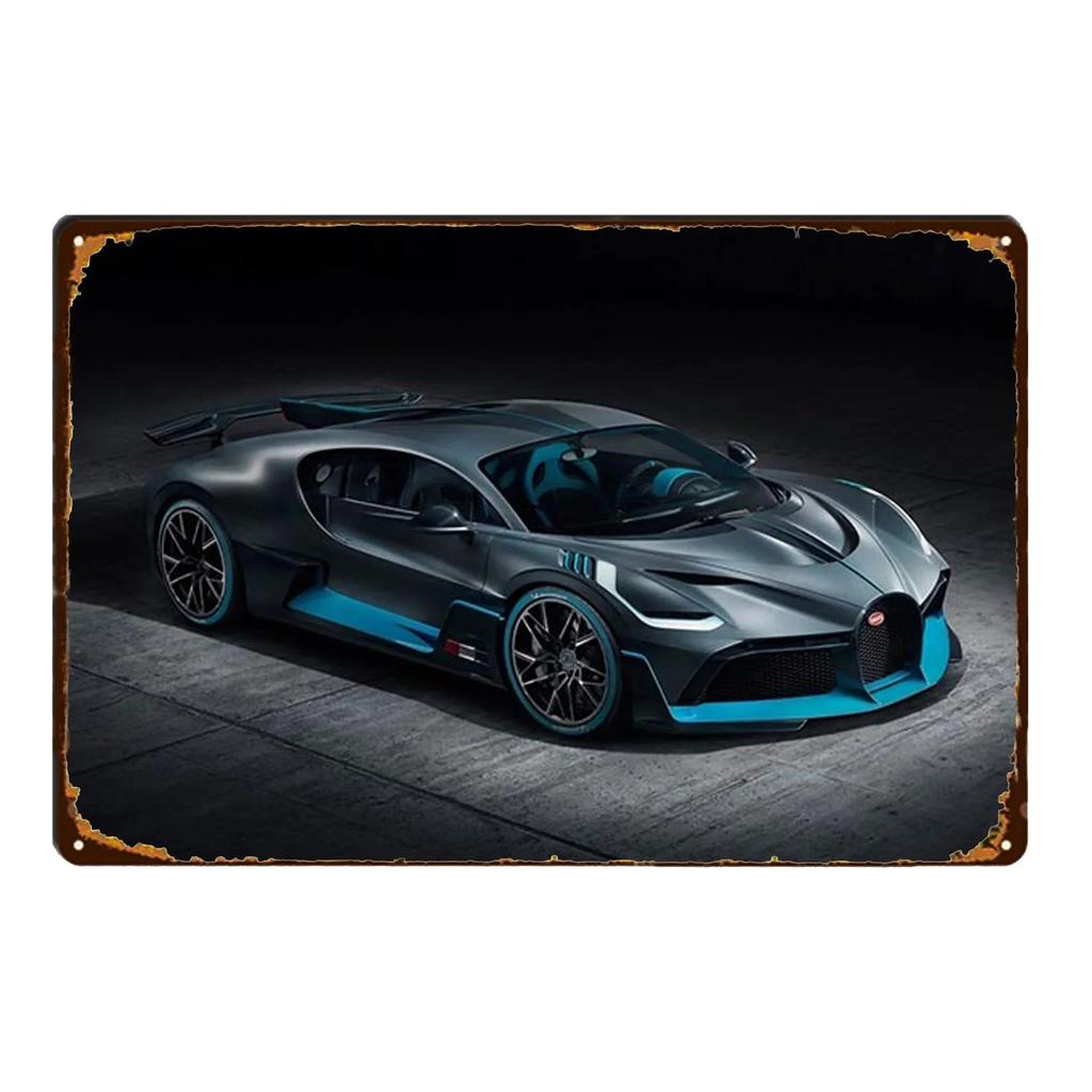 Sports Car Racing Poster Rust Shabby Tin Sign Art Decor Garage Bar Man Cave Signs Decorative Plaques Wall Metal Tin Plate Sig