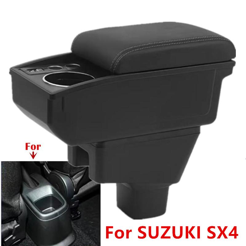 For SUZUKI SX4 Armrest box For SUZUKI SX4 Car Armrest double-layer Storage box cup holder Interior Dedicated Retrofit Accessorie