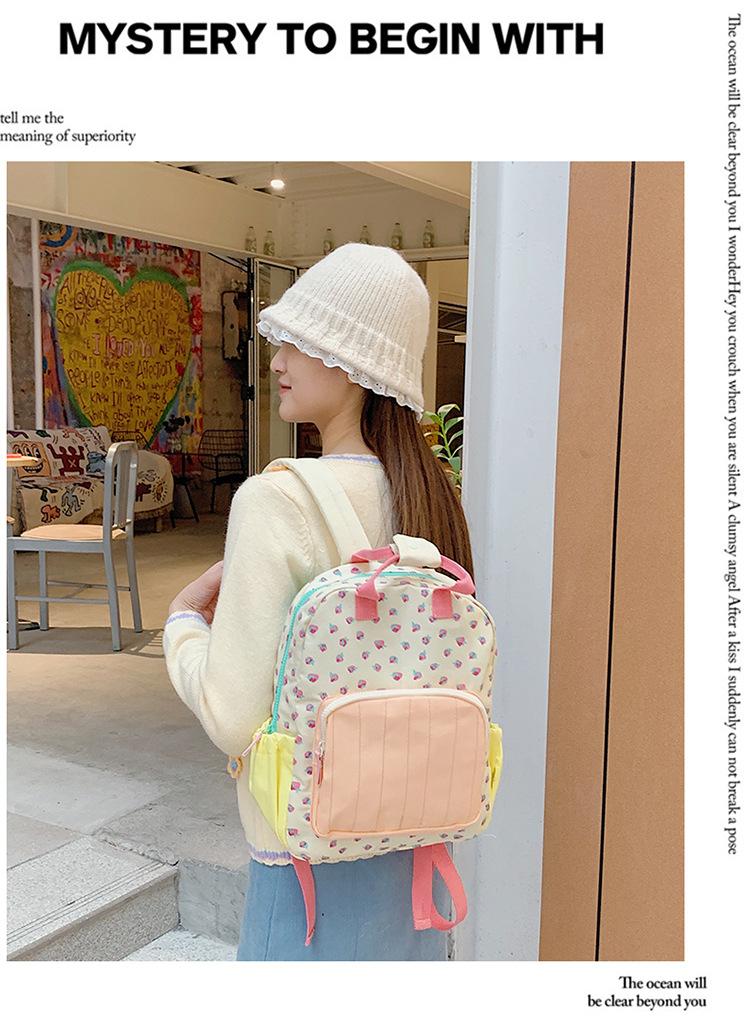 Schoolbag cute schoolbag female junior high school student large capacity ins Mori versatile floral backpack female sweet travel backpack