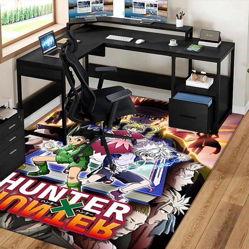 1pc Hunter x Hunter Anime Character Office Chair Mat - Anti-Slip Carpet for Desk, Anime Themed Decor, Gift Idea for Fans.U029