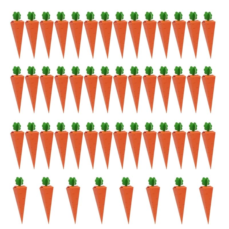 50Pieces Carrot Snack Box Gift Boxes Carrot Theme Candy Box Carrot Celebration Box Suitable for Treats and Candy 1