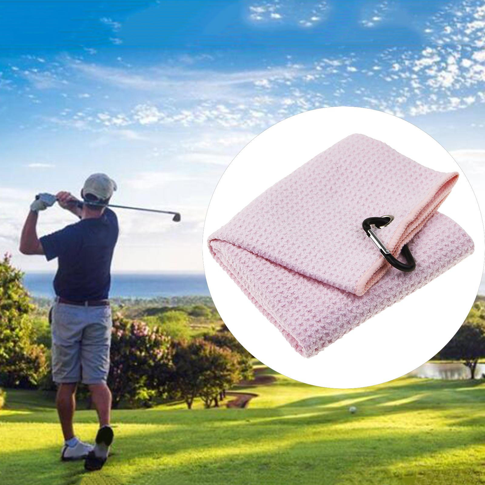 

Golf Towel, Premium Microfiber Fabric Waffle Pattern, Carabiner Attachment Design for рожевий