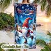 Soft Beach TowelChristmas Custom Name Print Towel For Bathroom Beach Indoor Decor Holiday Gift