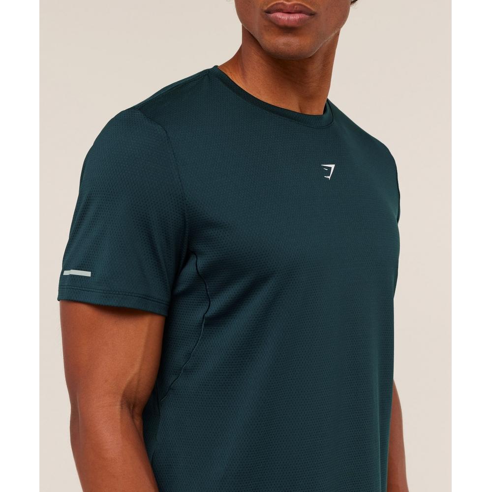 Gymshark Running T shirT Deep peTrol Blue A3c2s Udrl
