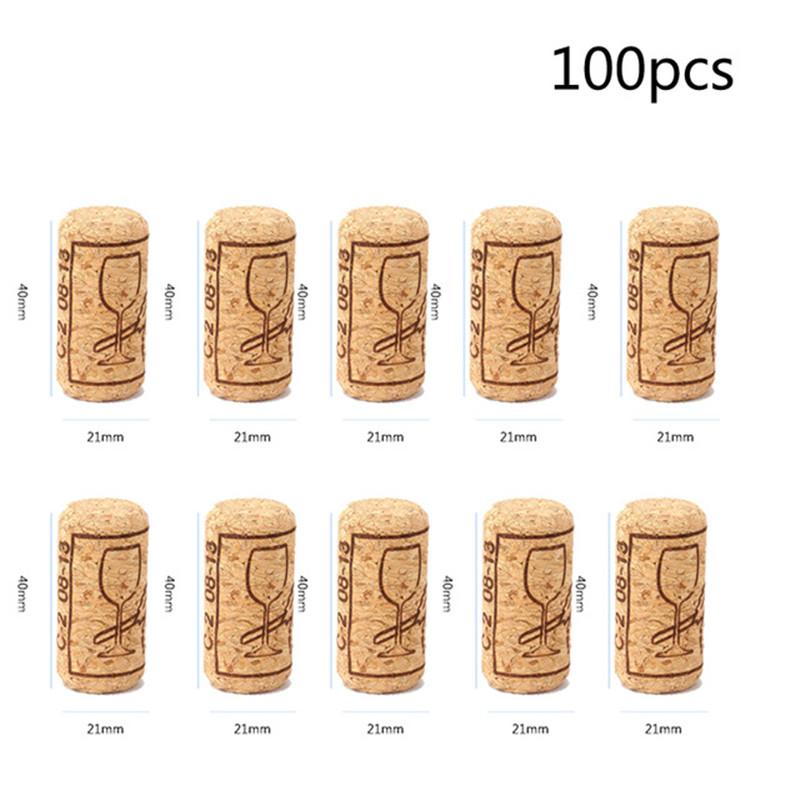 100 Pcs Natural Wine Bottle Corks and Seals Heat Shrink Capsules with Tear Tab for Straight Mouth Wine Bottles Cap