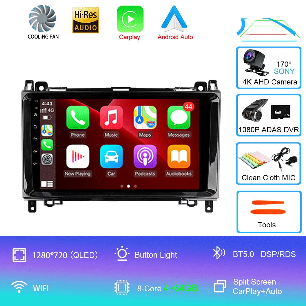 Radio auto Android 14 pentru Mercedes Benz B200 Sprinter W906 W639 AB Class W169 W245 Viano Vito Player Multimedia 2 Din Stereo DSP