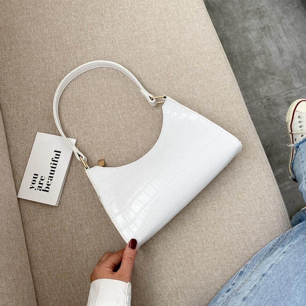 Retro Casual Kadın Tote Omuz Çantaları Kadın Deri Düz Renk Çanta Moda Çanta için