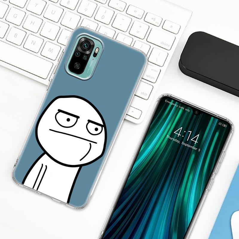 Zabawny człowiek Środkowy palec Fucek etui na telefon do Xiaomi Redmi Note 9s 8 11 7 9 10 Pro 10s 11s Przezroczysta obudowa Czerwona obudowa mi Note 8Pro K40