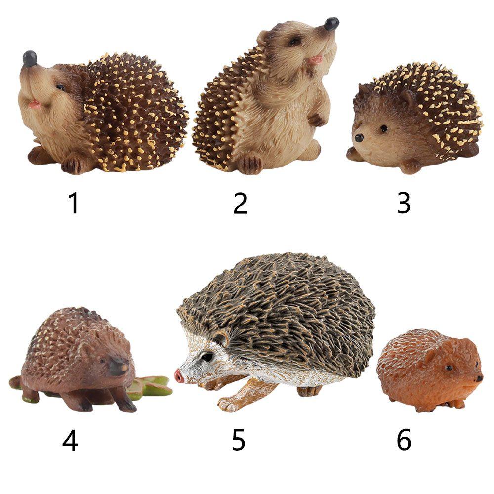 Figurine d'action mignonne PVC Solide Simulation Hérisson Modèle Animal Sauvage Petit Hérisson Jungle Bac à Sable Ornements Cadeau Enfant Décoration Maison