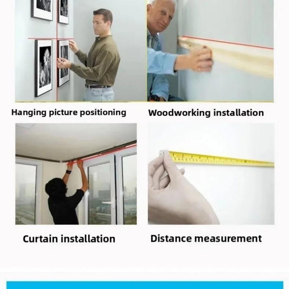 Multipurpose Laser Level Aligner 3 Line Modes Cross Vertical Horizontal Laser Measuring Distance Measurement Tool Anti-slip Grip