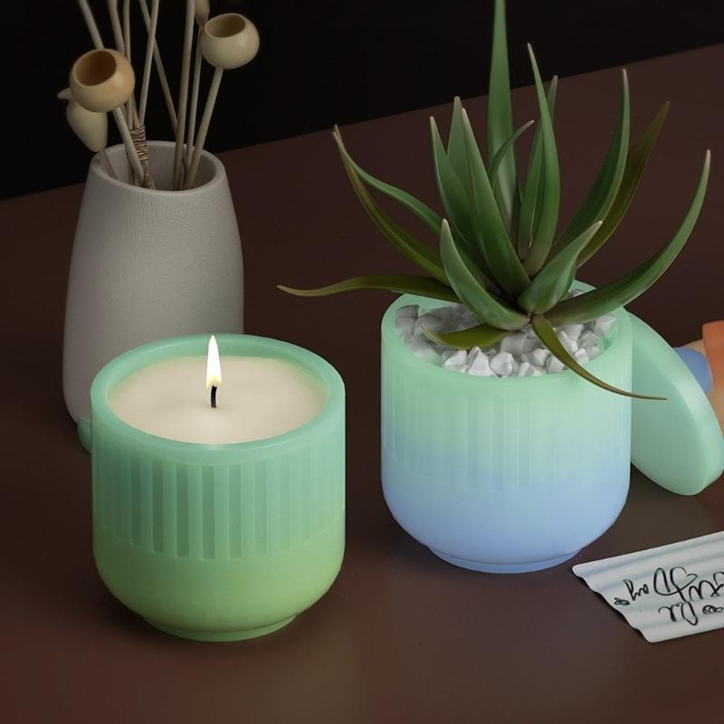 Silikonová úložná forma Formy na šperkovnici Formy na skladování forem na pryskyřice Formy s víkem Formy na pohár na svíčku pro kutily