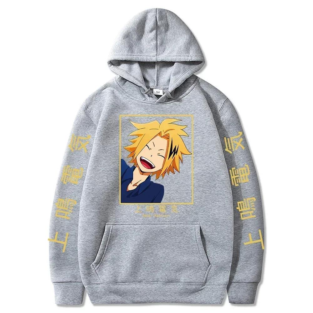 Anime My Hero Academia Hoodies Men Long Sleeve Streetwear Kawaii Cartoon Kaminari Denki Boku No Hero Academia Sweatshirts