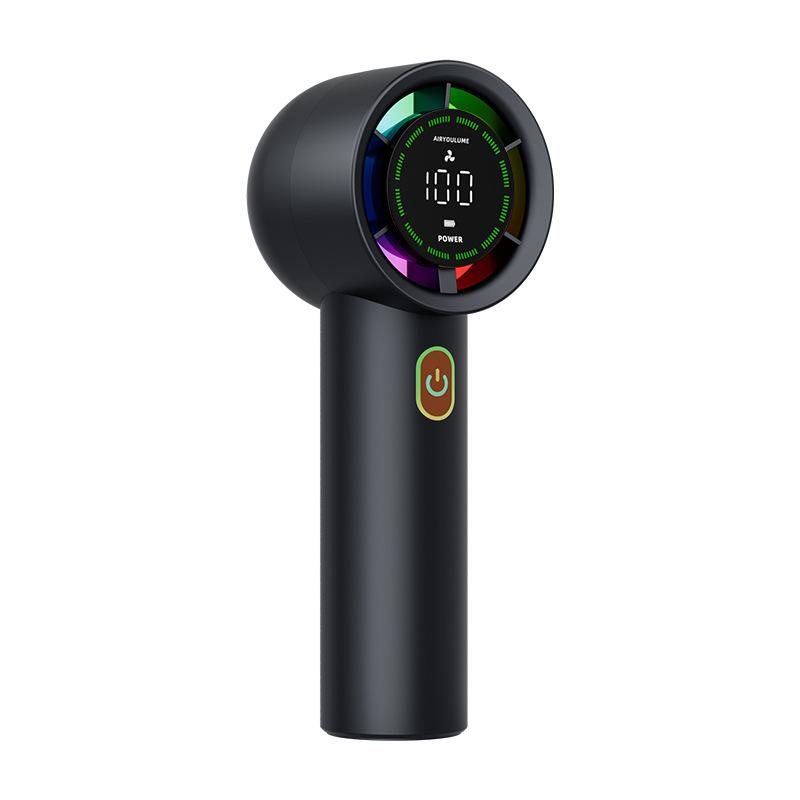

2026 High-Speed 100-Speed Fan: Colorful Digital Display Handheld & Desktop Ice Feeling Fan for Indoor and Outdoor Use 167*60*62 чёрный
