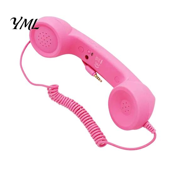 Type-C Landline Telephone Handset Vintage Receiver for Cell Phone, 3.5mm Wired Retro Phone Handset, Universal Smartphone Handheld