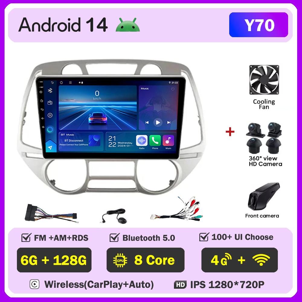 For Hyundai I20 I20 2008 - 2012 Car Radio Player Car Carplay Screen Autoradio Mirror Link Car Intelligent Systems Touch Screen