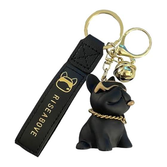 [Moerstar] Keychain Cute Dog Keychain Stylish Keychain Ring Cartoon Bulldog Resin Tide Cool 3D Keychain 4 Colors Detailed Personality Popular