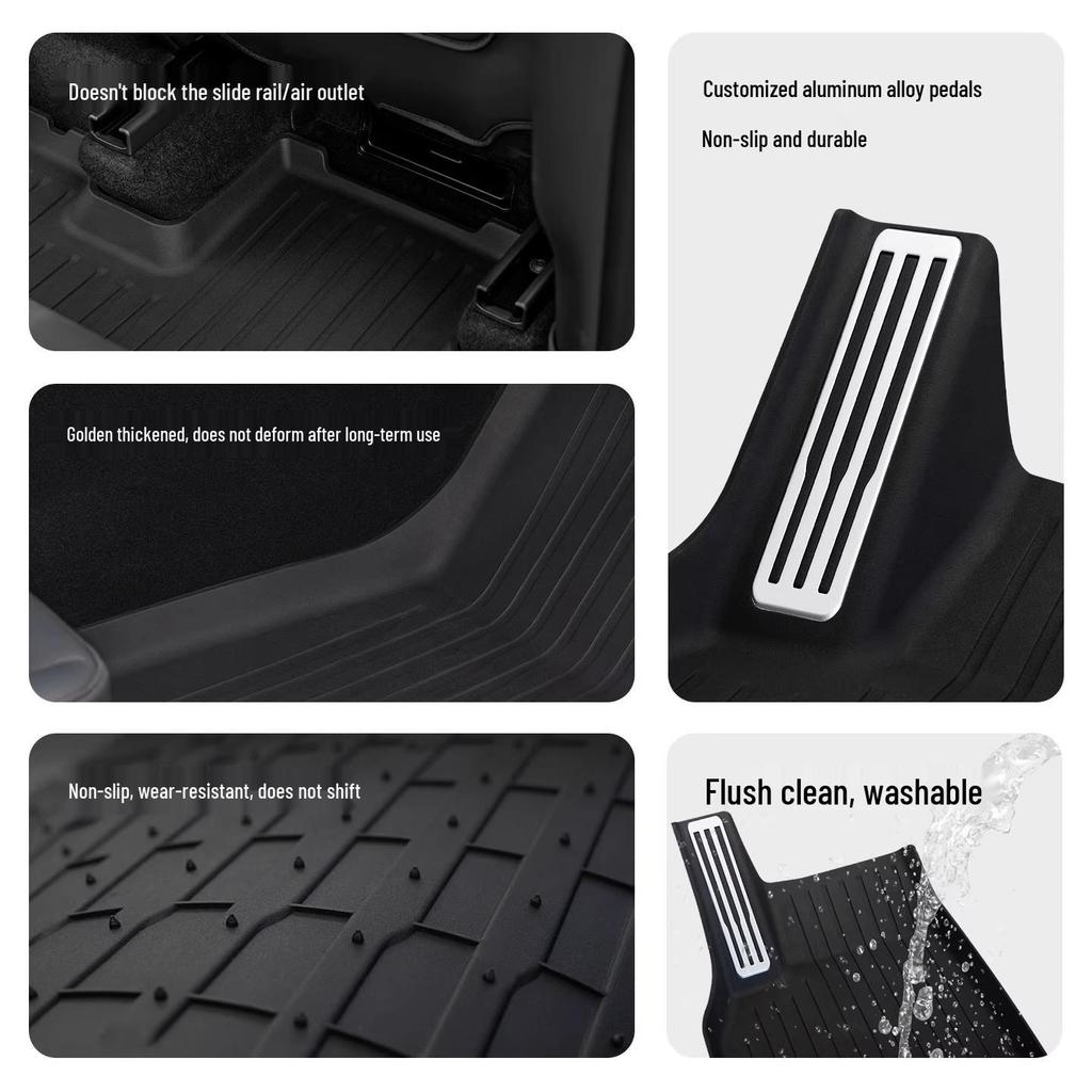 TPE Injection Molded Foot Pads for Tesla Model 3/Y - Full Surround Set