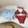 Free Holiday Spicy Babe Red & White Striped Two-Piece Swimsuit