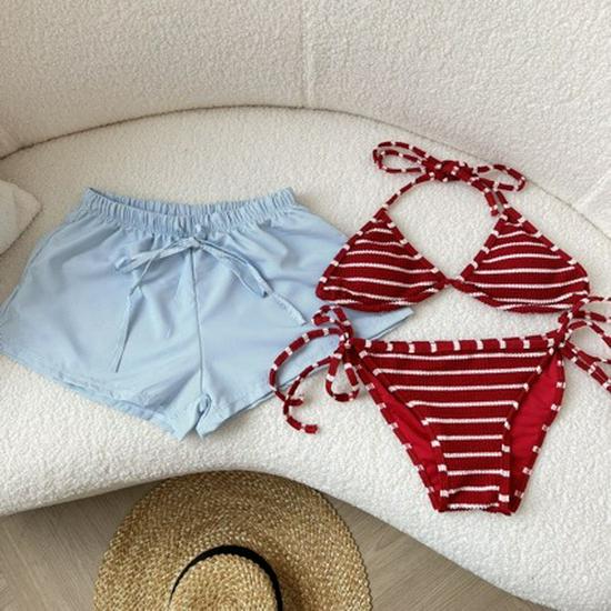 Free Holiday Spicy Babe Red & White Striped Two-Piece Swimsuit