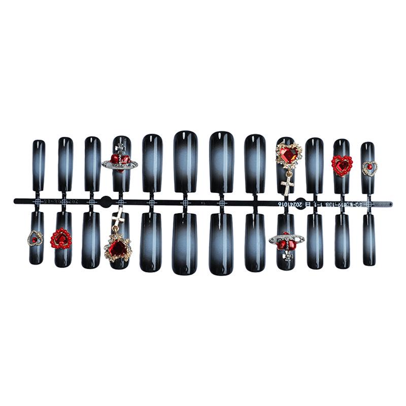 

Removable Dark Halo Red Heart Nail Art with Armor Accents