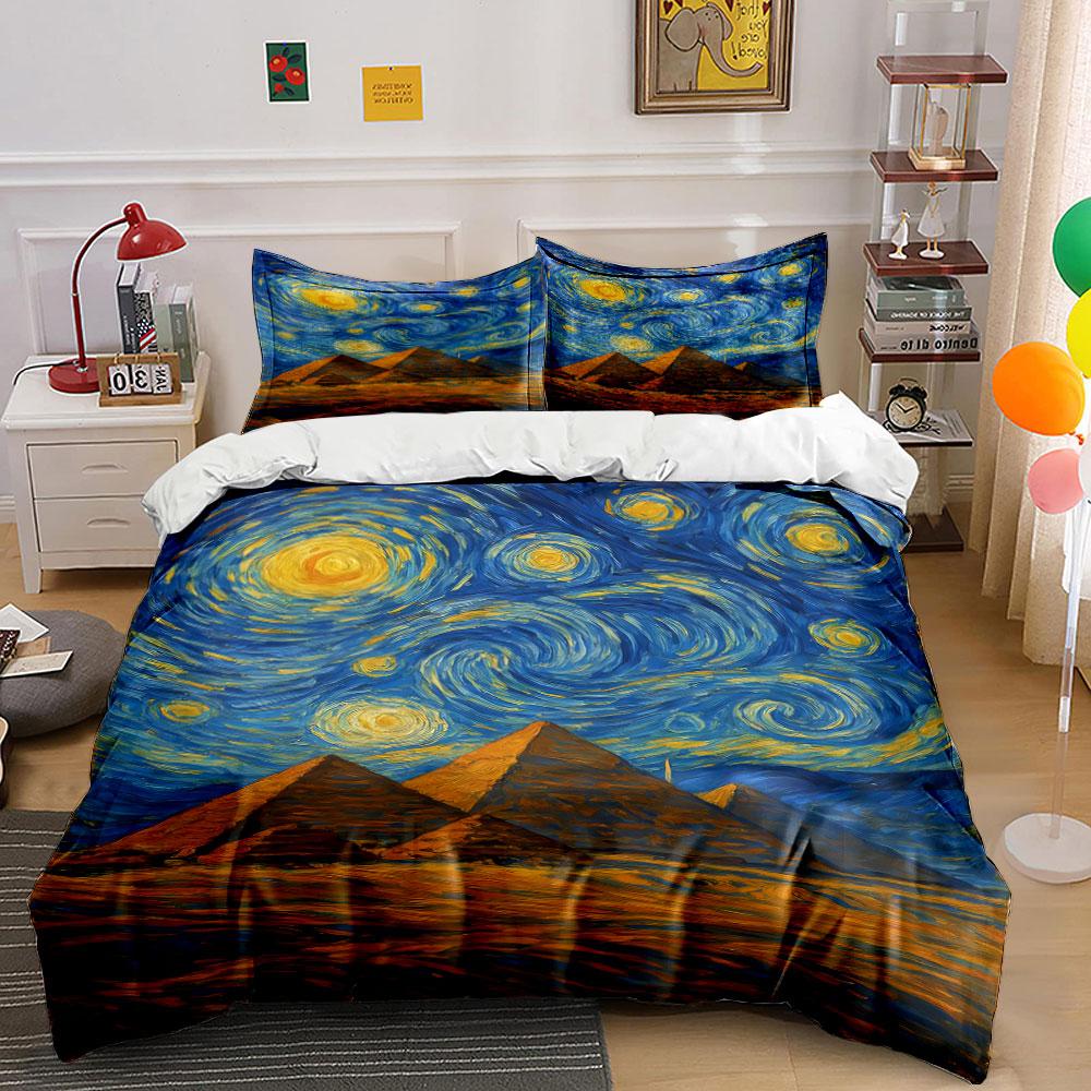 

Swirling sky, pyramids landscape. Bedding sets Duvet cover sets Duvet covers Pillowcases(1 * Duvet Cover 2 * Pillowcases without duvet insert) 135x200cm