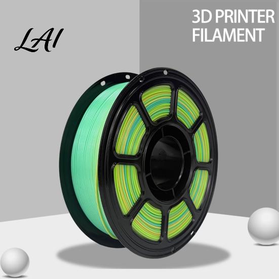 Low Shrinkage Filament Rainbow Gradient PLA 1.75mm 1KG Spool for FDM 3D Printers Warpage Printinng Roll