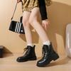 Women’s Winter Boots Casual Brown Short Motorcycle Boots Street Style Black Warm Ankle Boots with Fur Plus Size