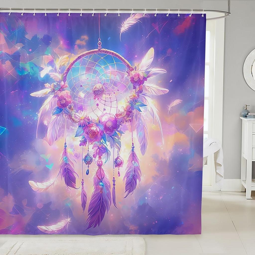 Funny Swimming Dog Fabric Shower Curtain Cute Pet Shower Curtain for Kids Ocean Theme Bathroom Waterproof Accessories with