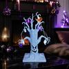 Entryway And Showcase Displays Halloween Lighted Ghost Tree Centerpiece with LED Lights, Pumpkin Bat Small Battery Operated Spider Light String,