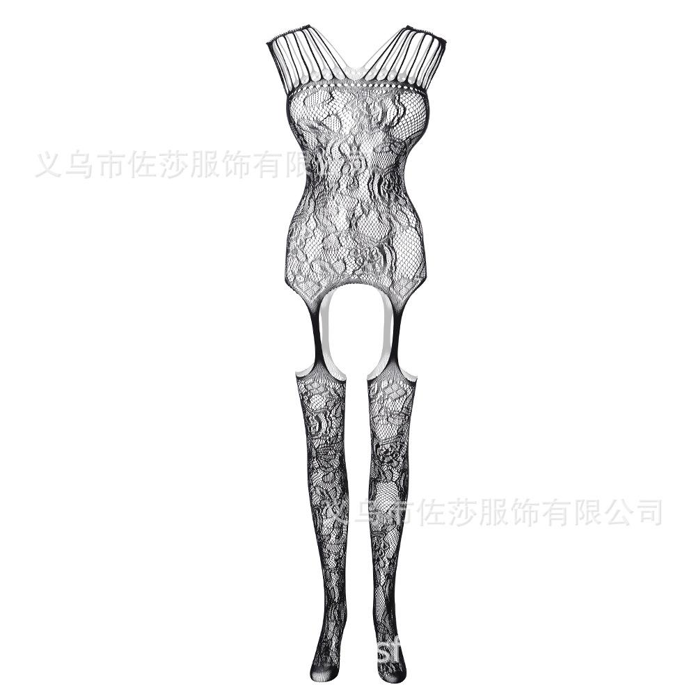 Sexy Underwear New Jumpsuit Net Socks Net Clothes Transparent Jacquard Lace Sexy Perspective Mesh Open Free