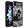 Phone Case for Samsung Galaxy Z Flip 3 4 5 6 7 Folding Black Shell For Samsung Z Flip4 Flip5 PC Hard Cover Cool Motorcycle